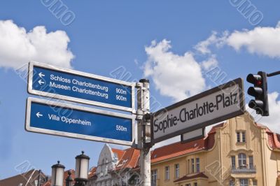 Street and touristic indicator in Berlin