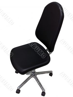 Black office chair on a white background.