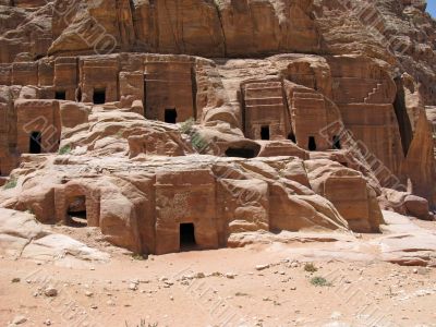 Ruins of Necropolis in Petra