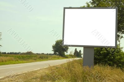 Blank sign on side of road