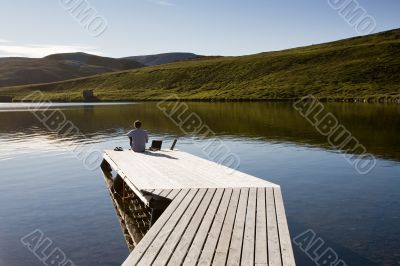 man on pier man on pier
