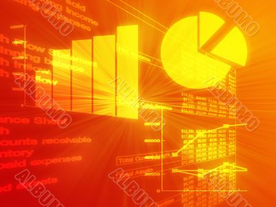 Spreadsheet business charts illustration