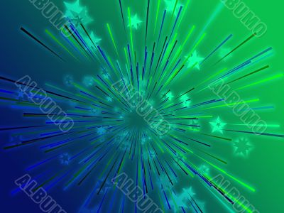 Bursting flying stars illustration Bursting flying stars illustration
