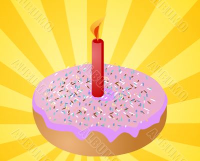 Birthday donut with candle Birthday donut with candle