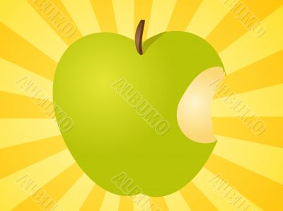 Apple with bite  illustration