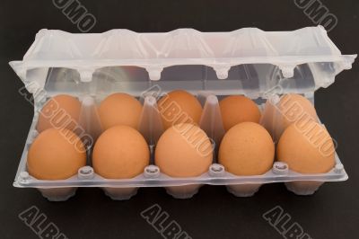 Ten eggs in packing