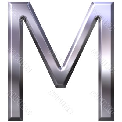 3D Silver Letter M