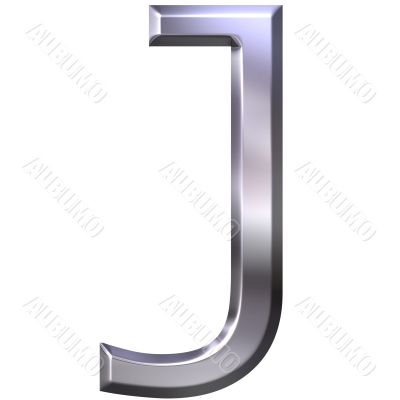 3D Silver Letter J