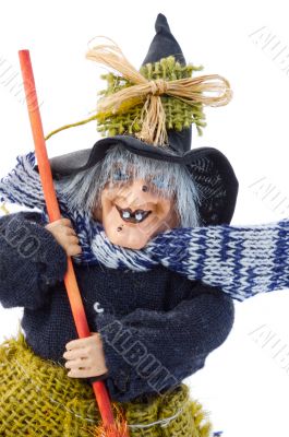 Old Halloween witch isolated