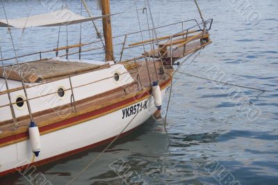 Close-up of a sailboat