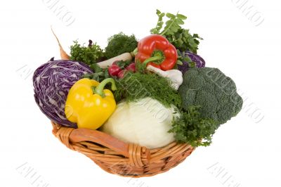Fresh vegetables in the basket