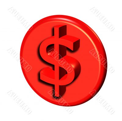 red 3d dollar button red 3d dollar button