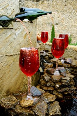 Red wine fountain