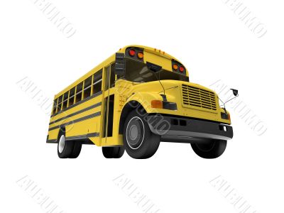 School yellow bus isolated over white