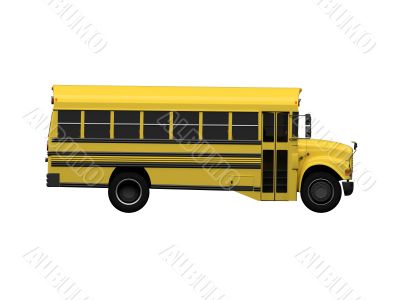 School yellow bus isolated over white