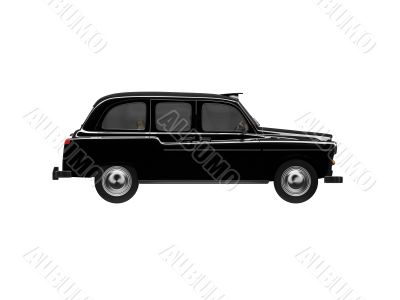 Black taxi isolated over white