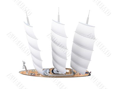 Vessel boat isolated over white Vessel boat isolated over white