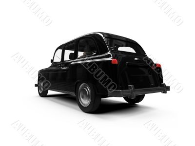 Black taxi isolated over white