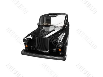 Black taxi isolated over white Black taxi isolated over white