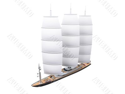Vessel boat isolated over white Vessel boat isolated over white