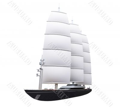 Vessel boat isolated over white