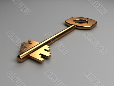 three dimensional gold key