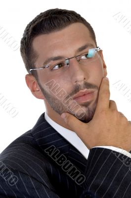 portrait of thinking executive