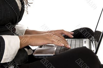 female working on laptop