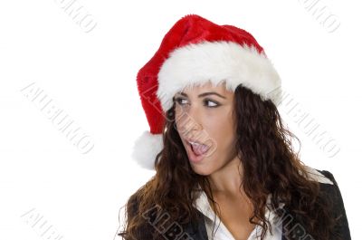 lady with santa hat