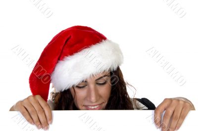 lady in christmas cap