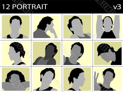 portrait of men`s faces