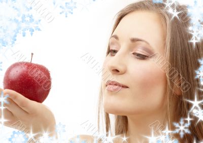 woman with apple woman with apple