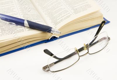book and glasses