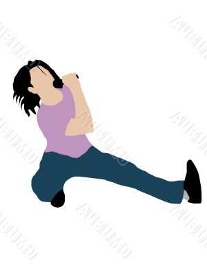 man in singing pose holding microphone