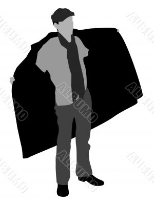 man showing coat man showing coat