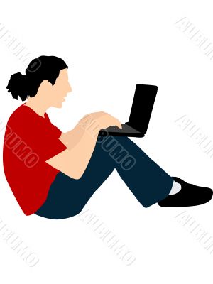man working on laptop