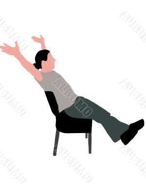 young man with open arms