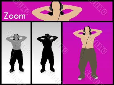 cool man with headphone