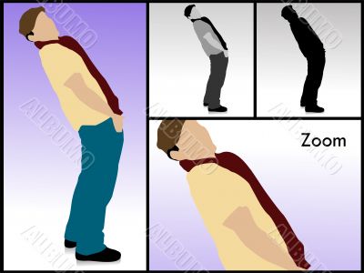 man bending his body