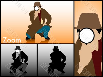 detective looking through lens