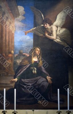 Annunciation - Painting in the San Nicola church of Tolentino