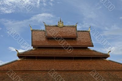 Roof of a buddistischen temple, Laos