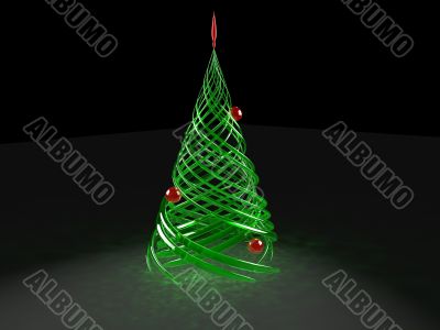 Rendered stylized Christmas pine tree