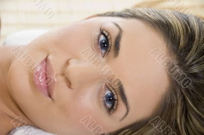 close view of the beautiful face of woman