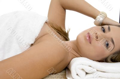 relaxing charming woman