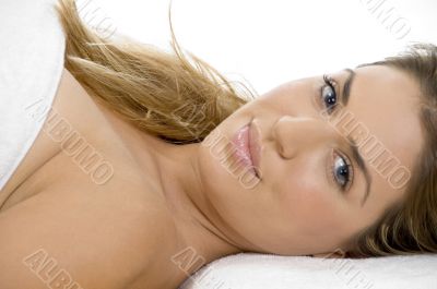 laying sexy caucasian lady