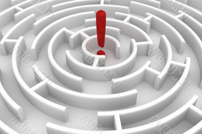 White circle labyrinth. 3D image. White circle labyrinth. 3D image.