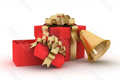 Gift set on a white background. 3D image. Gift set on a white background. 3D image.