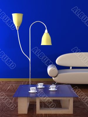 Interior of a living room. 3D image. Interior of a living room. 3D image.