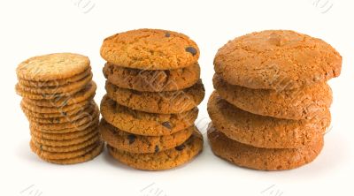 three stack of cookies